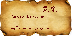 Percze Harkány névjegykártya